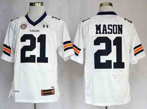 Tigers #21 Tre Mason White Stitched NCAA Jersey