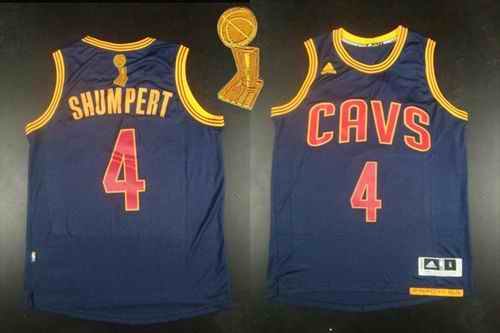 Revolution 30 Cavaliers #4 Iman Shumpert Navy Blue CavFanatic The Champions Patch Stitched NBA Jersey