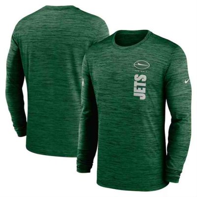 Men's New York Jets Green 2024 Sideline Team Velocity Performance Long Sleeve T-Shirt