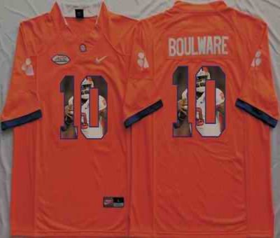 Tigers #10 Ben Boulware Orange Player Fashion Stitched NCAA Jersey