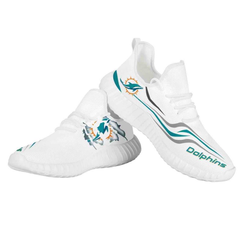 Women's Miami Dolphins Mesh Knit Sneakers/Shoes 015