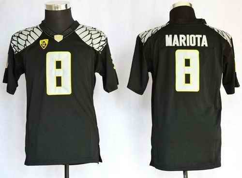 Ducks #8 Marcus Mariota Black Limited Stitched Youth NCAA Jersey