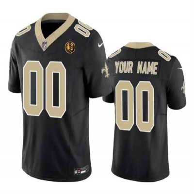 Men's New Orleans Saints Active Player Custom Black 2023 F.U.S.E. With John Madden Patch Vapor Limited Stitched Football Jersey