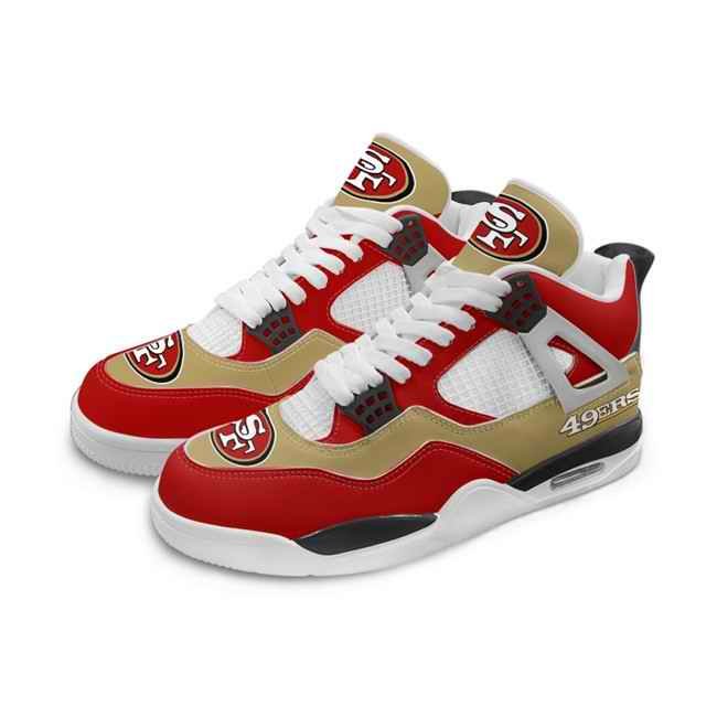 Women's San Francisco 49ers Running weapon Air Jordan 4 Shoes 0003