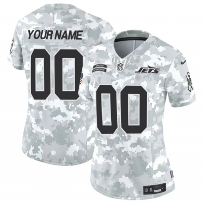 Women's New York Jets Active Player Custom 2024 F.U.S.E Arctic Camo Salute to Service Limited Stitched Jersey(Run Small)