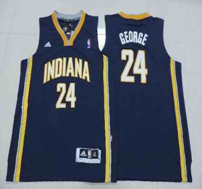 Pacers #24 Paul George Navy Blue Youth Stitched NBA Jersey