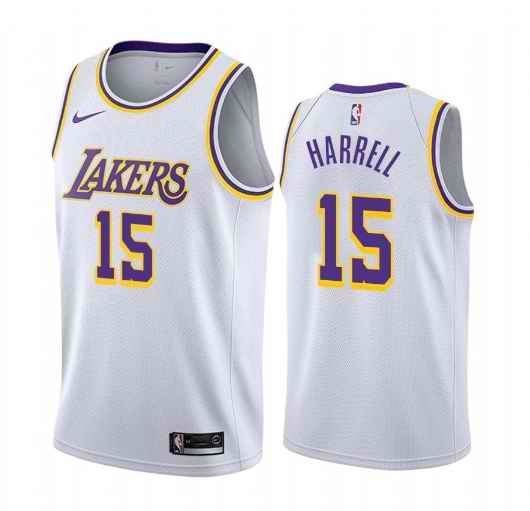 Men's Los Angeles Lakers #15 Montrezl Harrell White Stitched Jersey