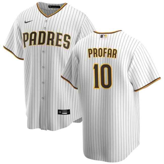 Men's San Diego Padres #10 Jurickson Profar White Cool Base Stitched Baseball Jersey