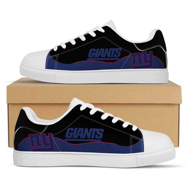 Women's New York Giants Low Top Leather Sneakers 003