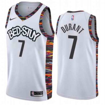 Men's Brooklyn Nets #7 Kevin Durant White 2019 City Edition  Stitched NBA Jersey