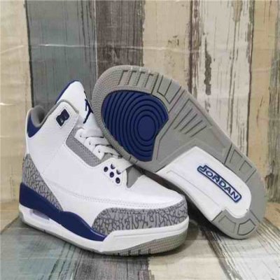 Men's Running weapon Air Jordan 3 White/Blue Shoes 0105