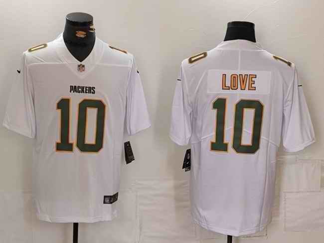 Men's Green Bay Packers #10 Jordan Love White Fashion Vapor Limited Stitched Football Jersey