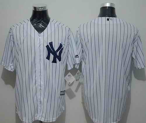 Yankees Blank White Strip New Cool Base Stitched MLB Jersey