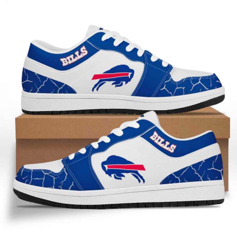 Men's Buffalo Bills Low Top Leather AJ1 Sneakers 001