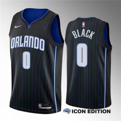 Men's Orlando Magic #0 Anthony Black Black 2023 Draft Icon Edition Stitched Basketball Jersey