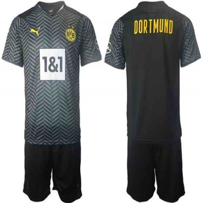 Men's Borussia Dortmund Black Away Soccer Jersey Suit