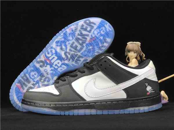 Men's Dunk Low SB White/Black Shoes 0113