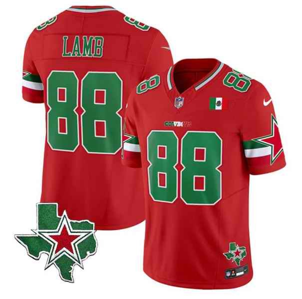 Men's Dallas Cowboys #88 CeeDee Lamb 2024 Mexico Red F.U.S.E. Stitched Football Jersey