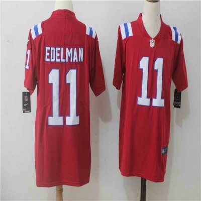 Men's Nike New England Patriots #11 Julian Edelman Red Alternate Stitched NFL Vapor Untouchable Limited Jersey