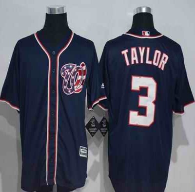 Nationals #3 Michael Taylor Navy Blue New Cool Base Stitched MLB Jersey