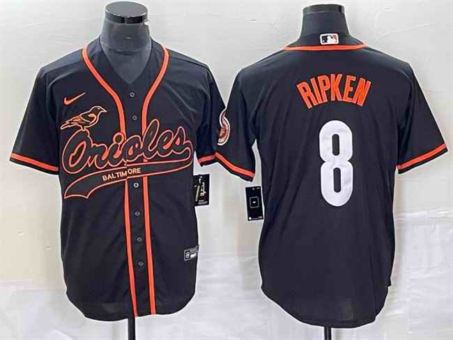 Men's Baltimore Orioles #8 Cal Ripken Jr. Black City Connect Cool Base Stitched Baseball Jersey