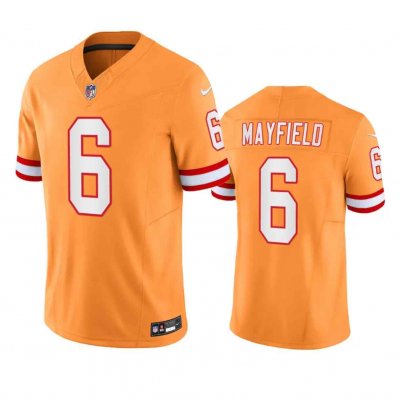 Men's Tampa Bay Buccaneers #6 Baker Mayfield Orange 2023 F.U.S.E.  Throwback Limited Stitched Jersey