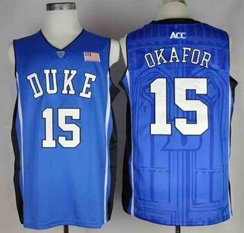 Blue Devils #15 Jahlil Okafor Blue Basketball Stitched NCAA Jersey