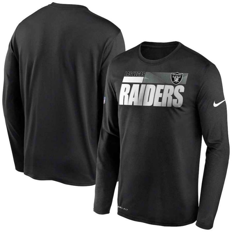 Men's Las Vegas Raiders 2020 Black Sideline Impact Legend Performance Long Sleeve T-Shirt