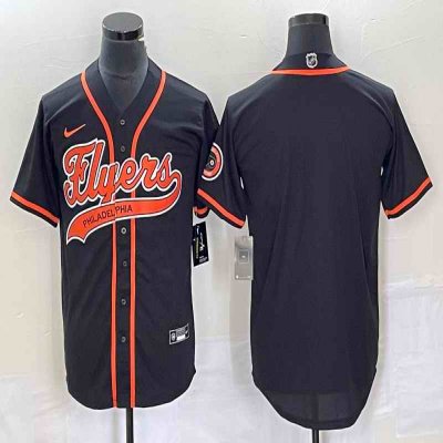 Men's Philadelphia Flyers Blank Black Cool Base Stitched Baseball Jersey