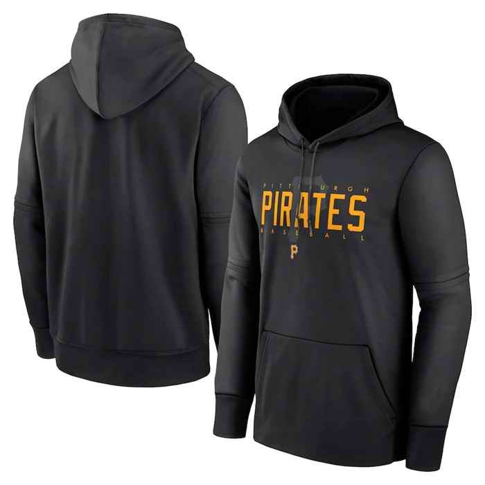 Men's Pittsburgh Pirates Black Pregame Performance Pullover Hoodie