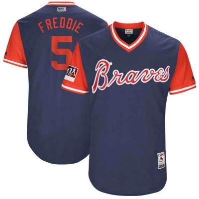 Men's Atlanta Braves #5 Freddie Freeman Freddie Majestic Navy 2017 Players Weekend Stitched MLB Jersey