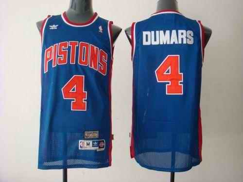 Pistons #4 Joe Dumars Blue Throwback Stitched NBA Jersey