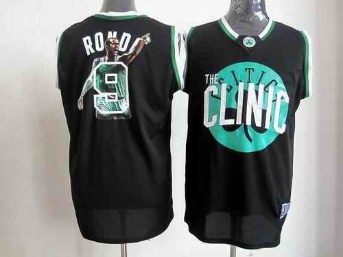 Celtics #9 Rajon Rondo Black Notorious Embroidered NBA Jersey