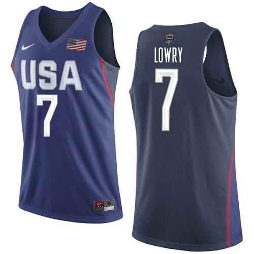 Nike Team USA #7 Kyle Lowry Navy Blue 2016 Dream Team Game NBA Jersey