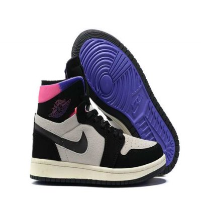 Women's Running Weapon Air Jordan 1 Black/White Shoes 0234