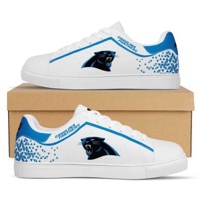 Women's Carolina Panthers Low Top Leather Sneakers 003