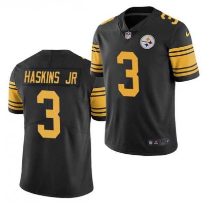 Men's Pittsburgh Steelers #3 Dwayne Haskins Jr.  Black Color Rush Limited Stitched Jersey