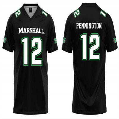 Men's Marshall Thundering Herd Active Player Custom Black Stitched Jersey