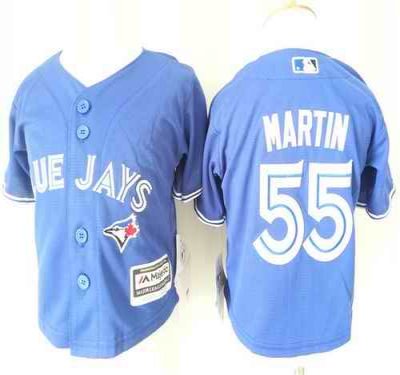 Toddler Blue Jays #55 Russell Martin Blue Cool Base Stitched MLB Jersey