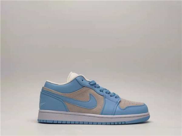 Women's Running Weapon Air Jordan 1 Low Blue/Grey Shoes 0200