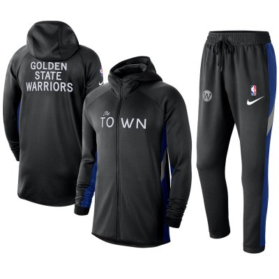 Men's Golden State Warriors Black Warmup Hoodiesuit