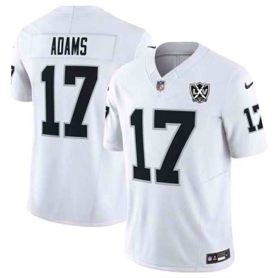 Men's Las Vegas Raiders #17 Davante Adams White 2024 F.U.S.E 65th Anniversary Patch Vapor Stitched Football Jersey