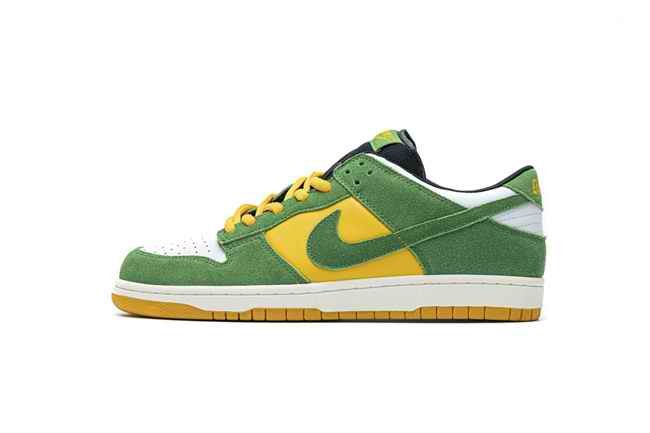 Men's Dunk Low Green/Yellow/White Shoes 0357