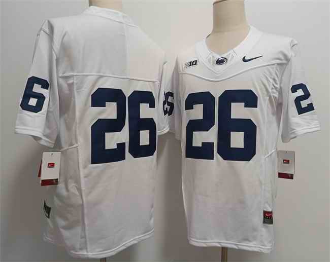 Men's Penn State Nittany Lions #26 Saquon Barkley White 2024 F.U.S.E. Stitched Jersey