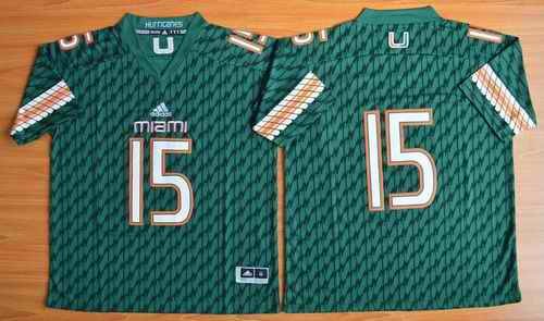 Hurricanes #15 Brad Kaaya Green Stitched NCAA Jerseys