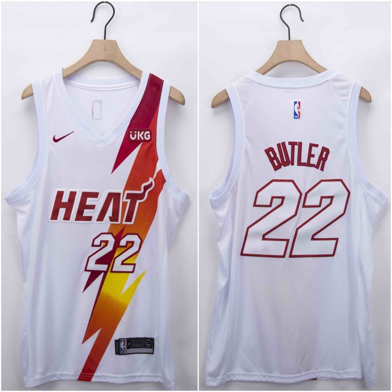 Men's Miami Heat #22 Jimmy Butler White Fashion Edition Stitched NBA Jersey