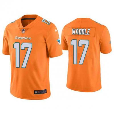 Men's Miami Dolphins #17 Jaylen Waddle 2021 Orange Vapor Untouchable Limited Stitched NFL Jersey