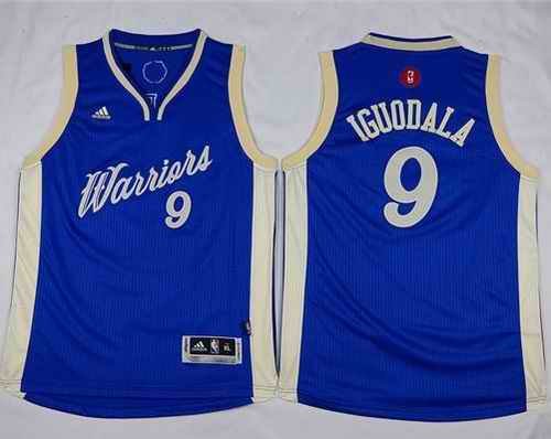 Warriors #9 Andre Iguodala Blue 2015-2016 Christmas Day Stitched Youth NBA Jersey