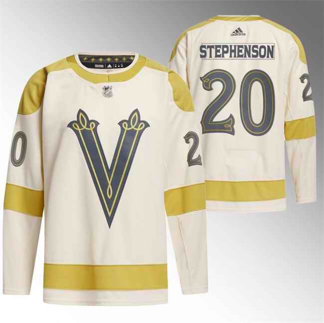 Men's Vegas Golden Knights #20 Chandler Stephenson Cream 2024 Winter Classic Breakaway  Stitched Jersey