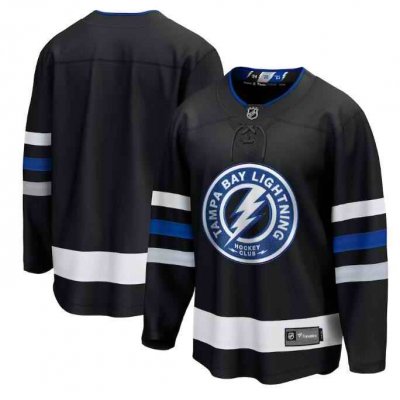 Men's Tampa Bay Lightning Custom Black 2024 Alternate Premier Breakaway Stitched Jersey